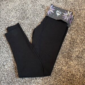 PINK Victoria's Secret Black Leggings with Purple Accents